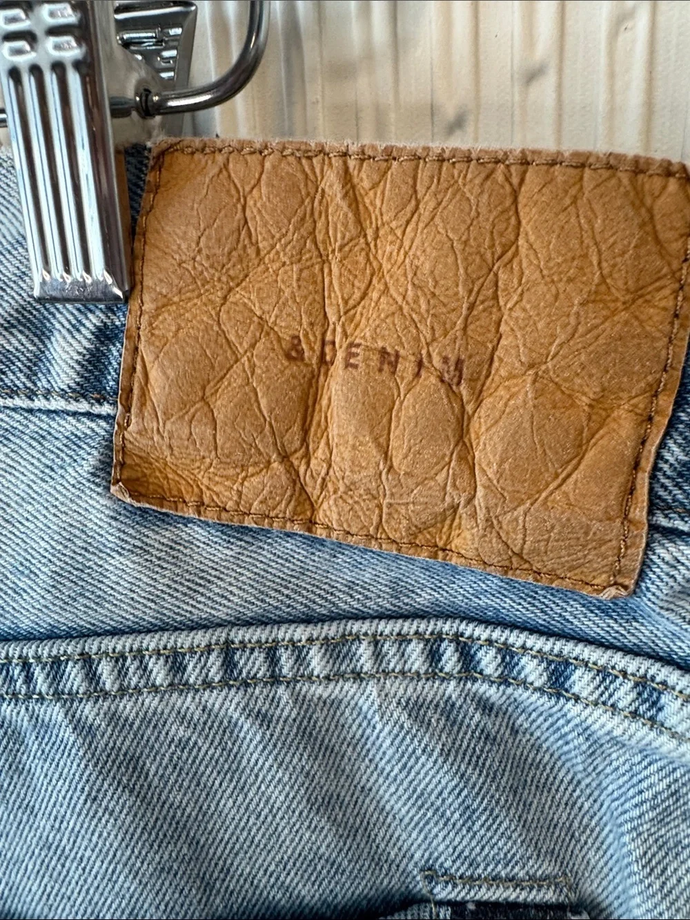 H&M Light Blue Distressed Denim Shorts N0495